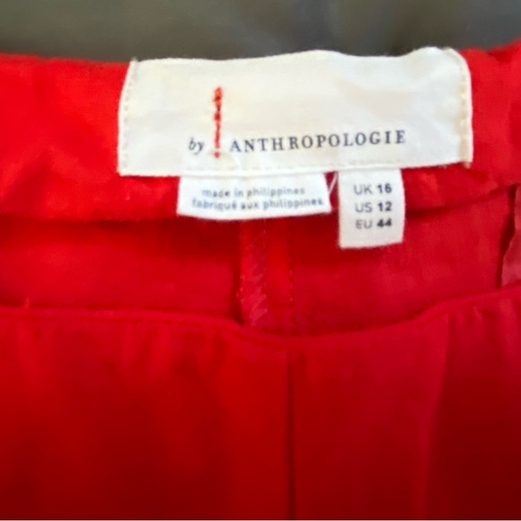 Anthropologie Bright Red Wide-Leg Pants 12 - Picture 10 of 10